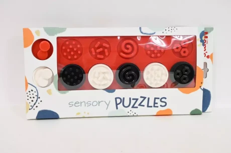 Przejdź do produktu Puzzle sensoryczne kółeczka XL kontrastowe