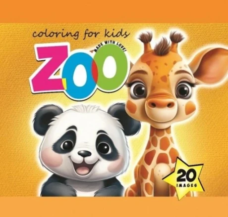 Przejdź do produktu Kolorowanka 140x140 Zoo pomarańczowa 20 obrazków