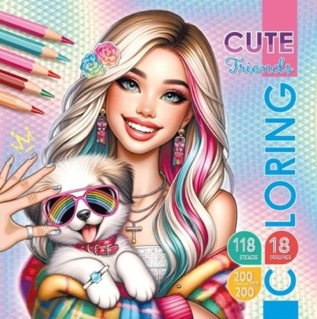 Przejdź do produktu Kolorowanka z naklejkami 200x200 Zwierzęcy przyjac