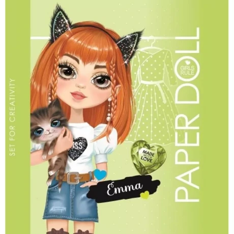 Przejdź do produktu Kolorowanka z Lalką Emeli do Wycinania 140x140 - Kreacje Artystyczne dla Dzieci