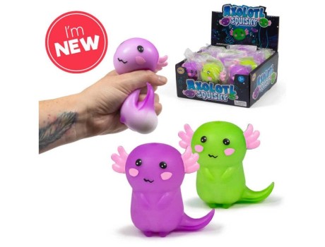 Przejdź do produktu Uroczy Axolotl Antystresowy Zgniotek w Kolorze Fioletowym i Zielonym