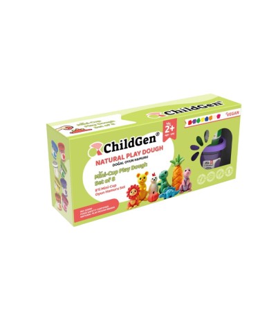 Przejdź do produktu Naturalna ciastolina ekologiczna  w kubeczkach - zestaw 8 kolorów od ChildGen