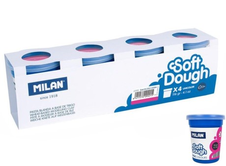 Przejdź do produktu Ciastolina Basic 116g 4 słoiczki różowa MILAN