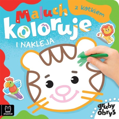 Przejdź do produktu Maluch koloruje i nakleja z kotkiem. Gruby obrys