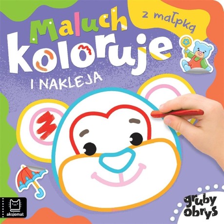 Przejdź do produktu Maluch koloruje i nakleja z małpką. Gruby obrys