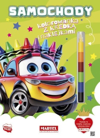 Przejdź do produktu Kolorowanka Samochody z kredką i naklejkami