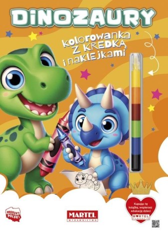 Przejdź do produktu Kolorowanka Dinozaury z kredką i naklejkami