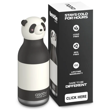 Przejdź do produktu Butelka termiczna z słomką Asobu Bestie – Panda 460 ml dla dzieci i dorosłych