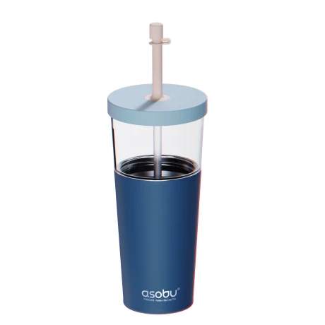 Przejdź do produktu Kubek termiczny ze słomką Marina Asobu – pastel blue 850 ml