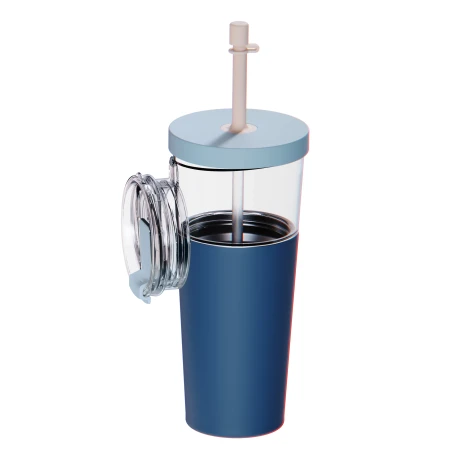 Przejdź do produktu Kubek termiczny ze słomką Marina Asobu – pastel blue 850 ml