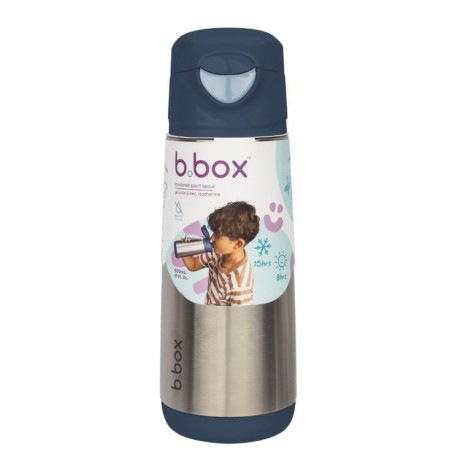 Przejdź do produktu Butelka termiczna z ustnikiem sportowym 500 ml, Midnight, b.box