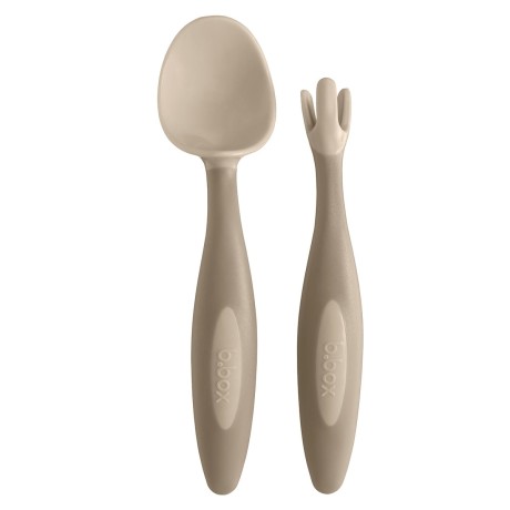 Przejdź do produktu Sztućce BLW dla niemowląt – ergonomiczny zestaw do samodzielnego jedzenia, Latte, b.box