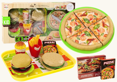 Przejdź do produktu Zestaw Fast Food Pizza Burgery Frytki Akcesoria Dla Dzieci 24 ele.