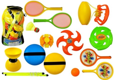 Przejdź do produktu Zestaw Sportowy Rakiety Frisbee Diabolo