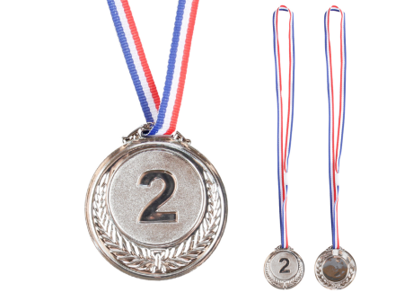 Przejdź do produktu Srebrny Medal Drugie Miejsce Nagroda Trofeum Cynkowy 6,5cm