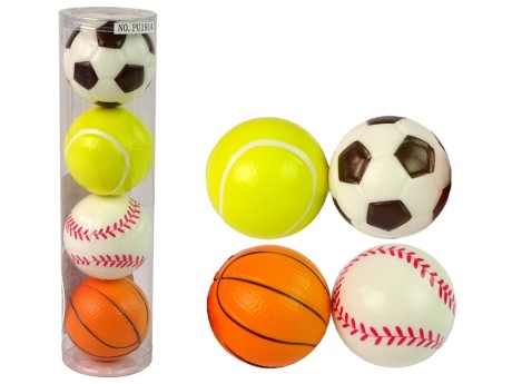 Przejdź do produktu Zestaw Miękkich Piłek 4 szt. Sport Golf Tenis Piłka Nożna