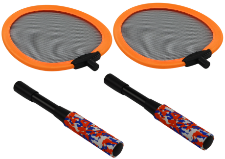Przejdź do produktu Zestaw 2 Rakietek Do Badmintona Paletki 2 Lotki Badminton Pomarańczowy