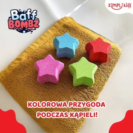 Przejdź do produktu Musujące gwiazdki do zabawy zmieniające kolor wody Baff Bombz 4 szt. 3+, Zimpli Kids