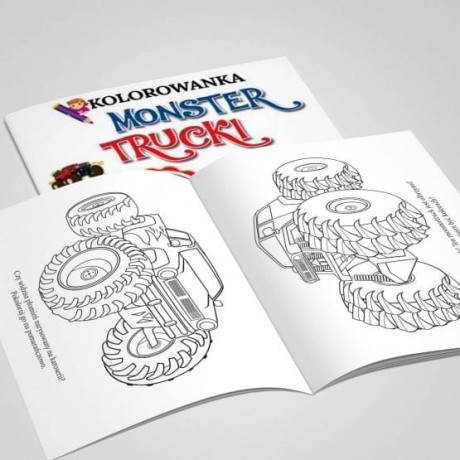 Przejdź do produktu Kolorowanka Monster Trucki z Naklejkami - Fantastyczne Przygody Potworów na Kołach
