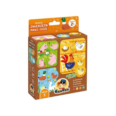 Przejdź do produktu CzuCzu Puzzle Zwierzęta małe i duże 2+