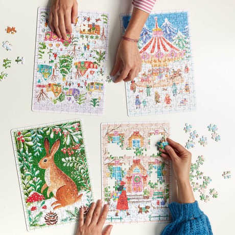 Przejdź do produktu Zimowe Układanki Puzzlove CzuCzu - Zestaw 4 x 150 Elementów