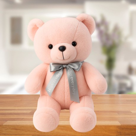 Przejdź do produktu Pluszowa Maskotka Przytulanka Miś Z Kokardą Happy Every Day Różowy 55cm