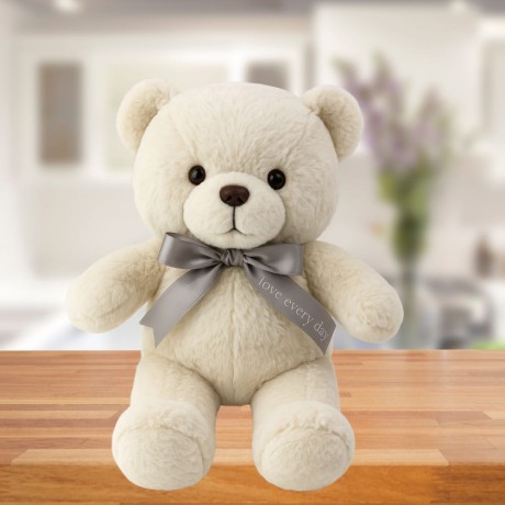 Przejdź do produktu Pluszowa Maskotka Przytulanka Miś Z Kokardą Happy Every Day Biały 55cm