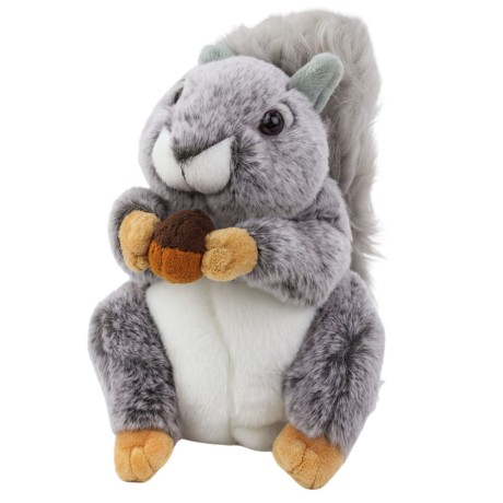 Przejdź do produktu Pluszowa Maskotka Przytulanka Wiewiórka Z Orzeszkiem Szara 22cm