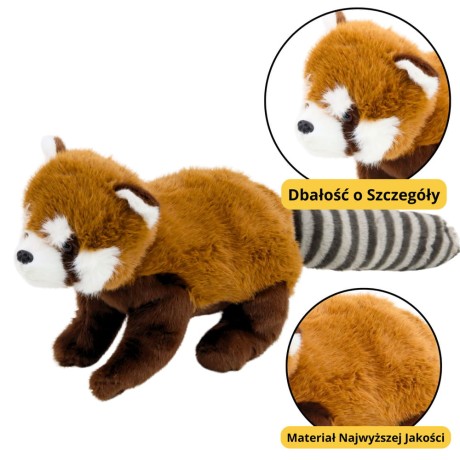 Przejdź do produktu Pluszowa Maskotka Przytulanka Panda Czerwona 45cm