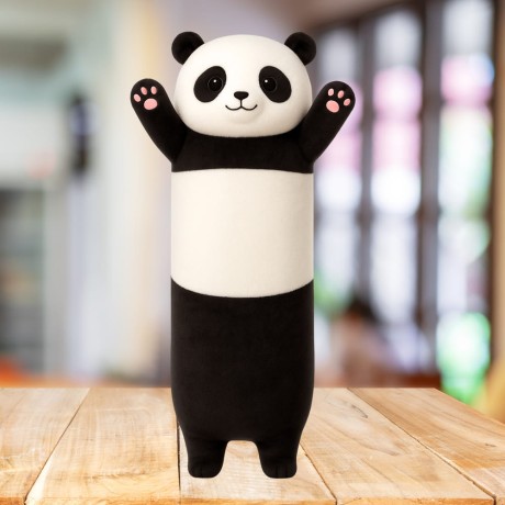 Przejdź do produktu Pluszowa Maskotka Panda Poduszka Podłużna Wałek Biało Czarna 70cm