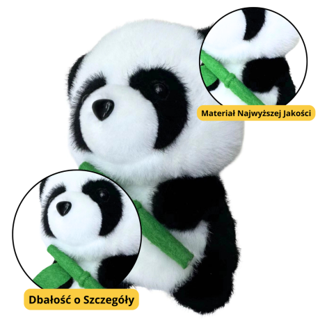 Przejdź do produktu Pluszowa Maskotka Przytulanka Panda Z Bambusem 18cm