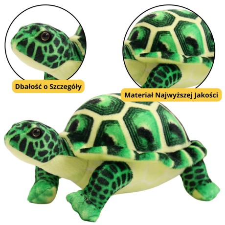 Przejdź do produktu Maskotka Pluszowa Żółw Przytulanka Pluszak Zielony 25cm