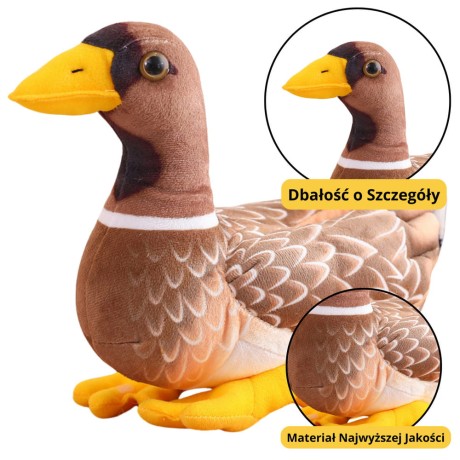 Przejdź do produktu Pluszowa Maskotka Przytulanka Kaczka Brązowo Żółta 28cm