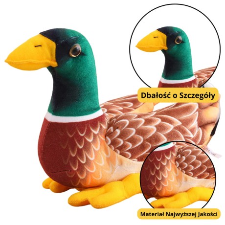 Przejdź do produktu Pluszowa Maskotka Przytulanka Kaczka Brązowo Zielona 28cm