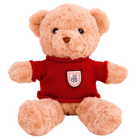 Przejdź do produktu Pluszowa Maskotka Przytulanka Miś Beżowy Czerwony Sweterek 40cm