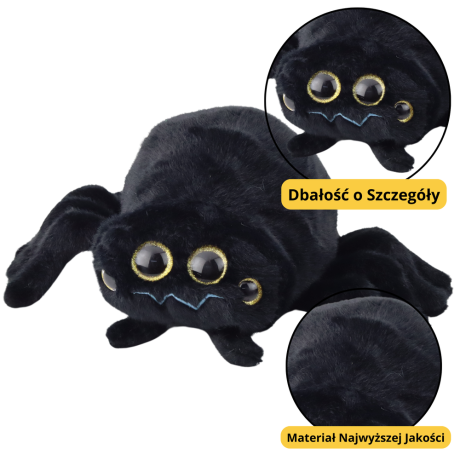 Przejdź do produktu Pluszowa Maskotka Przytulanka Owad Pająk Czarny 30cm