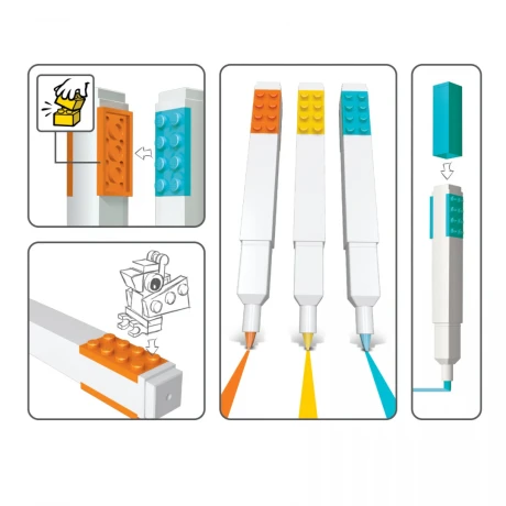 Przejdź do produktu Zakreślacze LEGO® – pomarańczowy, żółty, niebieski (3 szt.)