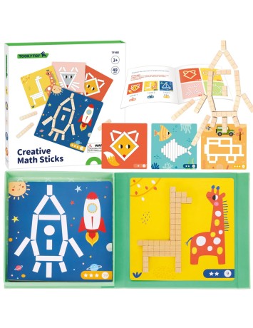 Przejdź do produktu TOOKY TOY Magnetyczna Układanka Logiczna 49 el. – Drewniane Klocki Edukacyjne dla Dzieci