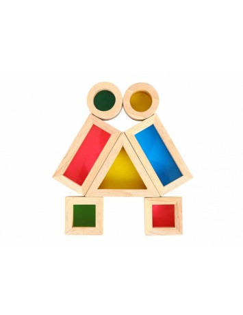 Przejdź do produktu TOOKY TOY Edukacyjne Drewniane Klocki z Kolorowymi Soczewkami 8 el. (FSC)