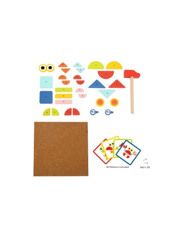 Przejdź do produktu WOOPIE GREEN Drewniana Przybijanka z Młotkiem – 82 el., 20 wzorów, Certyfikat FSC