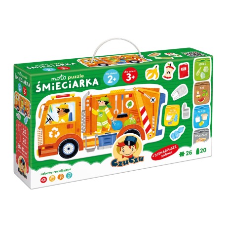Przejdź do produktu Moto puzzle Śmieciarka 2+, 3+