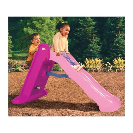 Przejdź do produktu Duża zjeżdżalnia ogrodowa 159 cm — bezpieczna, składana, dla dzieci do 34 kg, różowa