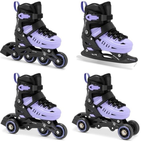 Przejdź do produktu Regulowane 4w1 łyżworolki dziecięce r.29–33 VT – rolki, wrotki, łyżwy, rolko-wrotki, twarda skorupa, ABEC-7