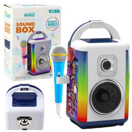 Przejdź do produktu Zestaw Muzyczny Sound Box Mikrofon Głośnik Bluetooth MP3 Nagrywanie LED