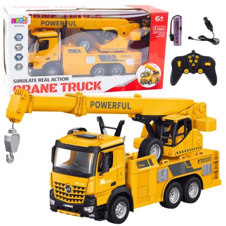 Przejdź do produktu Dźwig Z Hakiem Zdalnie Sterowany RC 2.4G 9CH Żółty