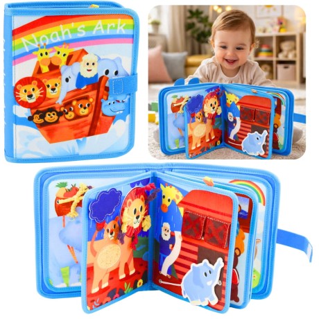 Przejdź do produktu Książeczka Edukacyjna Sensoryczna Filcowa 3D Arka Noego Zwierzęta