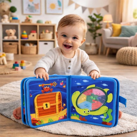 Przejdź do produktu Książeczka Edukacyjna Sensoryczna Filcowa 3D Zwierzęta Morskie