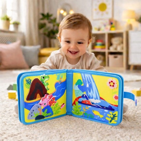 Przejdź do produktu Książeczka Edukacyjna Sensoryczna Filcowa 3D Dinozaury