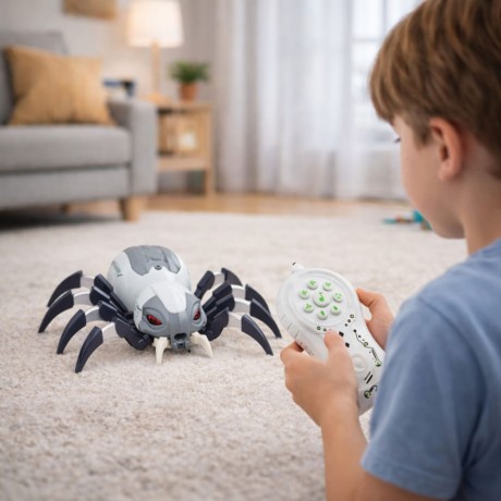 Przejdź do produktu Pająk Robot Zdalnie Sterowany RC Efekt Dymu Światła Dźwięki wiek 8+