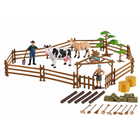 Przejdź do produktu Zestaw Rolniczy Traktor z Przyczepą Zwierzęta Farmerzy Farma 45 el.